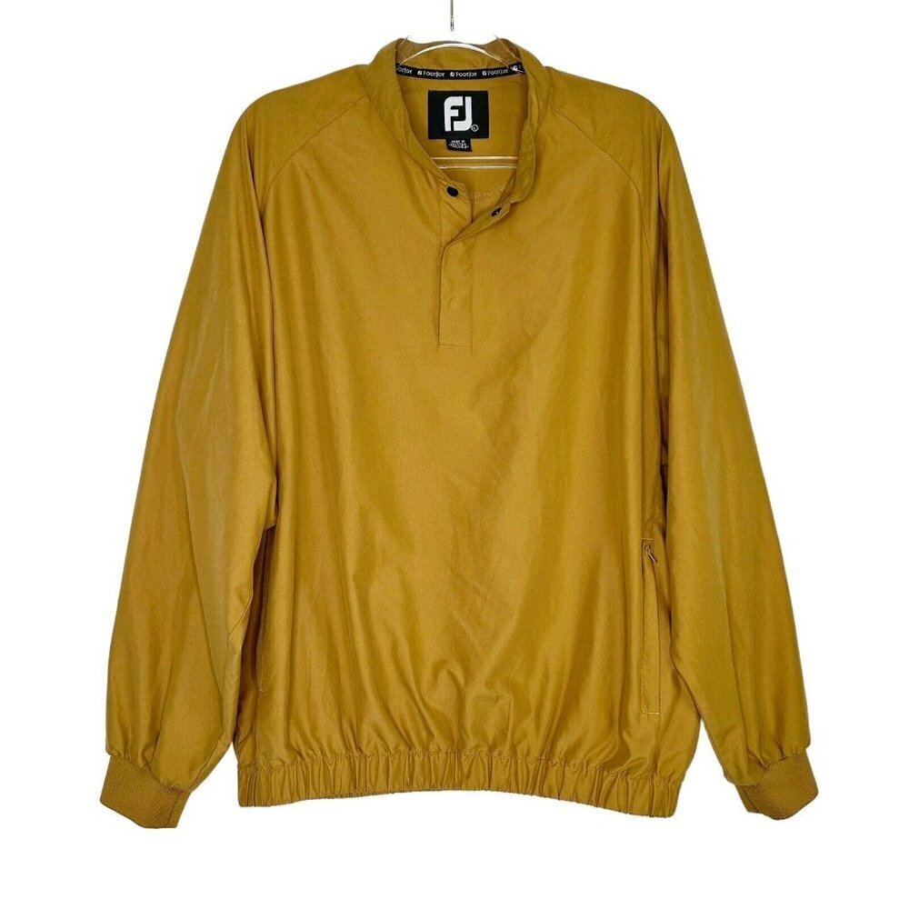 Footjoy FJ Golf Pullover Jacket Men’s Size Large Gold Windbreaker